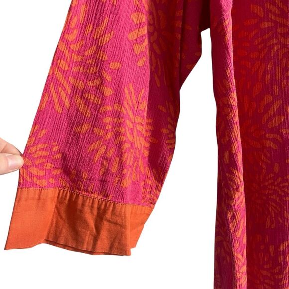 Talbots Pink Orange Tunic Top Swimsuit Coverup Women’s Size Large Cotton Swim - Picture 4 of 5